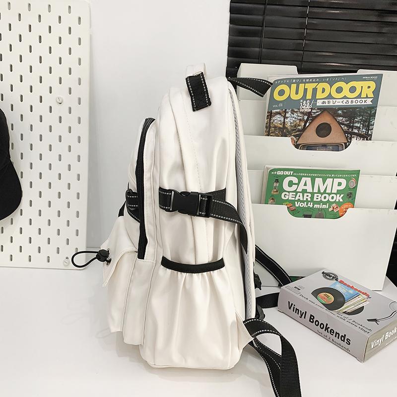 Sac à dos d'école pour étudiant, sac à dos de couleur unie pour femme, sac à dos d'ordinateur pour homme