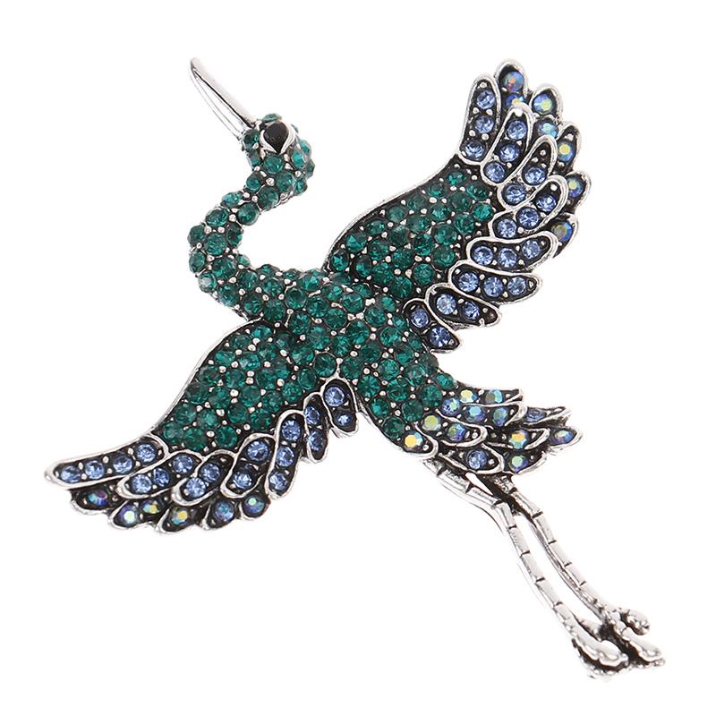 Enamel Flamingo Bird Brooch Pin – Red/Blue/Green, Alloy, 2.2" X 1.3", Gift Box Included - View #11