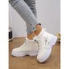 Stivali Donna Taglie Forti Autunno Inverno Scarpe in Cotone Stivaletti Sportivi Casual Scarpe Alte Foderate in Pile