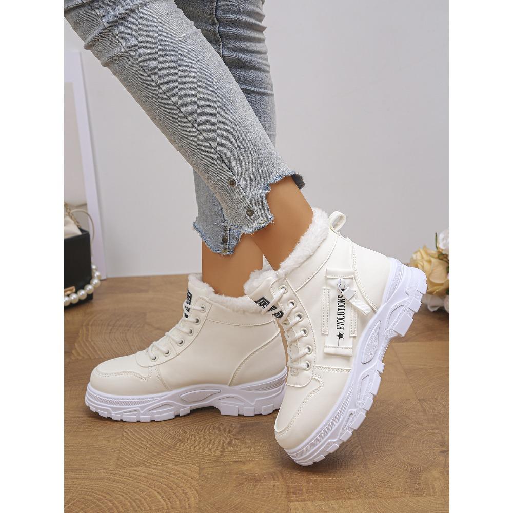 Stivali Donna Taglie Forti Autunno Inverno Scarpe in Cotone Stivaletti Sportivi Casual Scarpe Alte Foderate in Pile