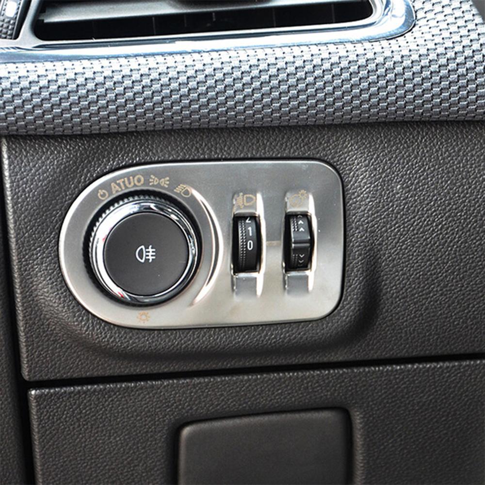 Stainless Silver For Chevrolet Cruze 2016 2017 2018 Car Headlamps Adjustment Switch Frame Decor Sticker Cover Trim