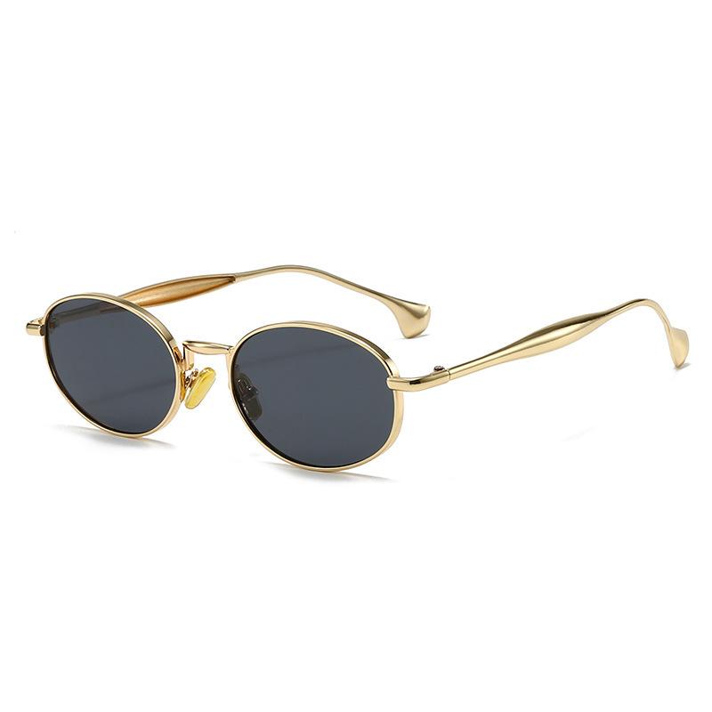 Retro Small Gothic Steampunk Oval Sunglasses Men Women Brand Designer Vintage Round Metal Frame Sun Glasses UV400 Beach Shades