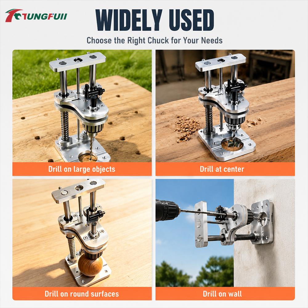 Precision Vertical Drilling Jig Aluminum Drill Press Stand with Spring Buffer for Handheld Electric Drill Use