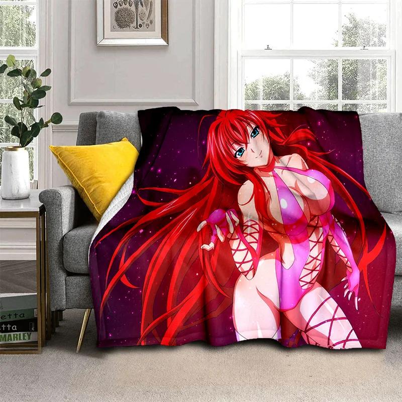 High School DxD Sexy Girl Cartoon Anime 3D Blanket,Soft Throw Blanket for Home Bedroom Bed Sofa Picnic Travel Cover Blanket Kids