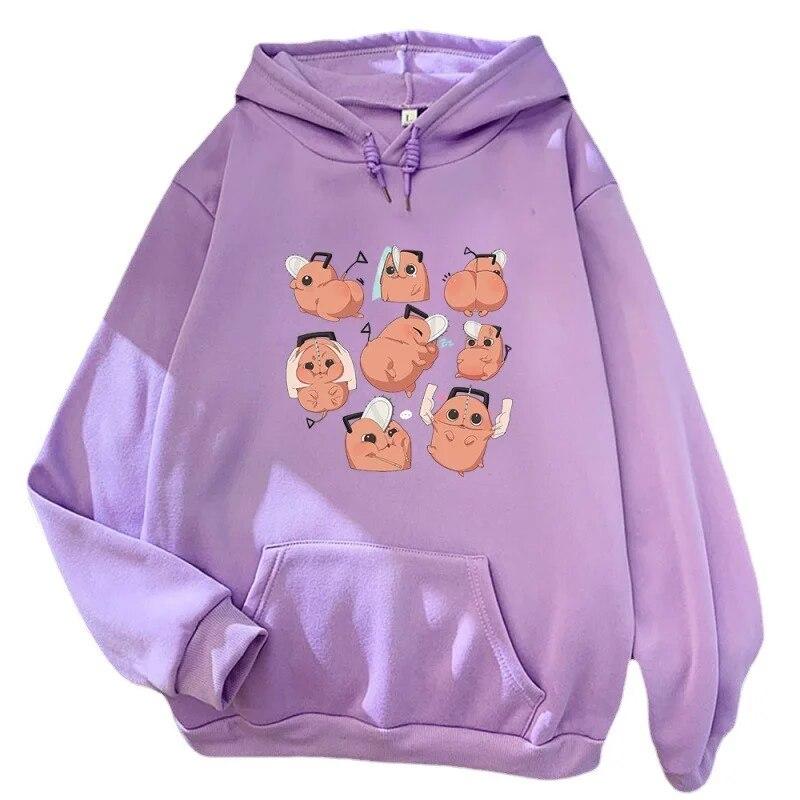 

Harajuku Аниме Бензопила Человек Pochita Графический принт с капюшоном Мужчины Женщины Толстовки Высокого качества Толстовка большого размера Harajuku Унисекс Уличная одежда 4XL