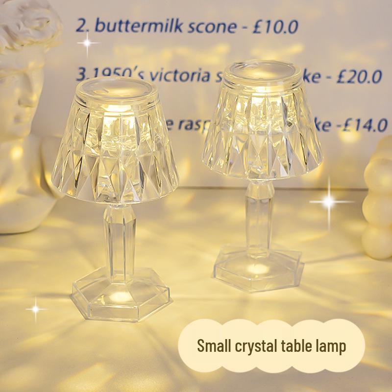 Elegant Crystal Bedside Table Lamp - Decorative Night Light & Birthday Gift