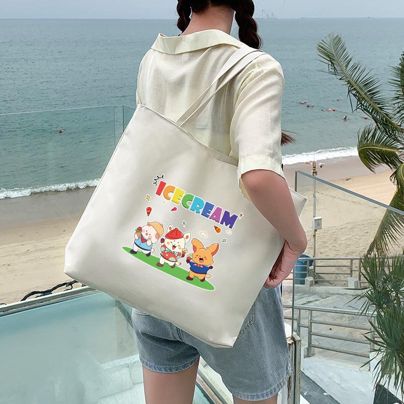 Canvas Bag Women'S Shoulder Handbag Student Tote Bag Large Capacity Hand Carry Canvas Bag