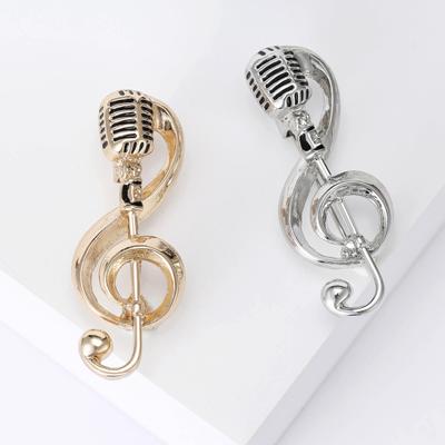 Musical Note Brooch Shiny Diamond-set Alloy Clothing Accessories Brooch Pins Simple Corsage for Women