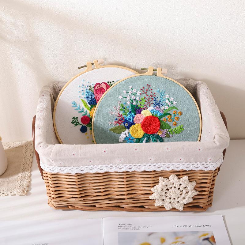 New Diy Handmade Embroidery Material Bag Flower Bouquet Hand Bouquet European Love Lover