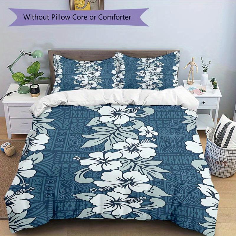 3pcs Hibiscus Pattern, Bedding Set, Ideal for Home Use, Suitable for Bedroom Decor (1*Duvet Cover + 1/2*Pillowcases, No Core) yy250821228
