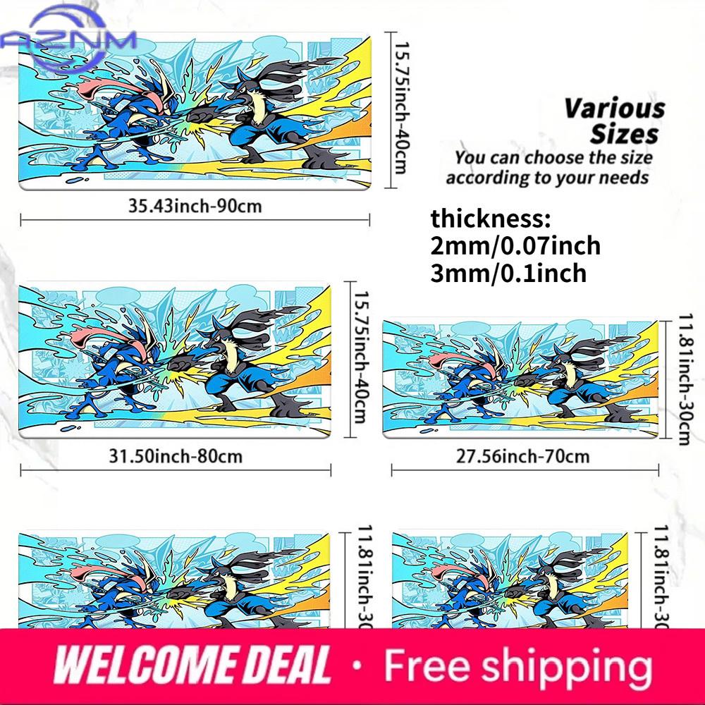 Greninja vs Lucario Battle Pokmon Gaming Mouse Pad NonSlip Desk Mat 40x80x0.2cm
