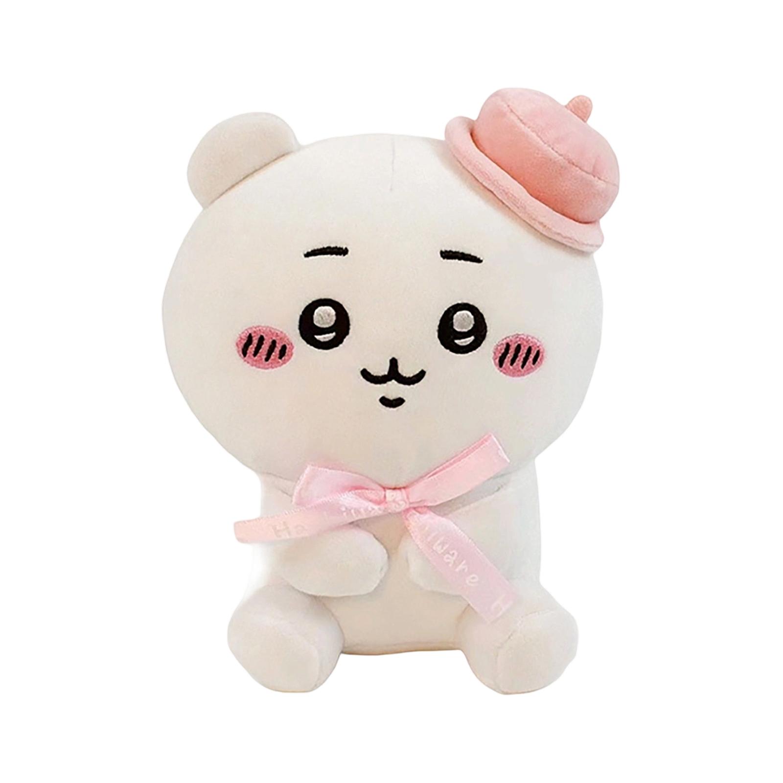 

Soft Plush Dog Stuffed Animal Toy with Decorative Hat and Ribbon Sitting Design Suitable for Children and Collectors One Size