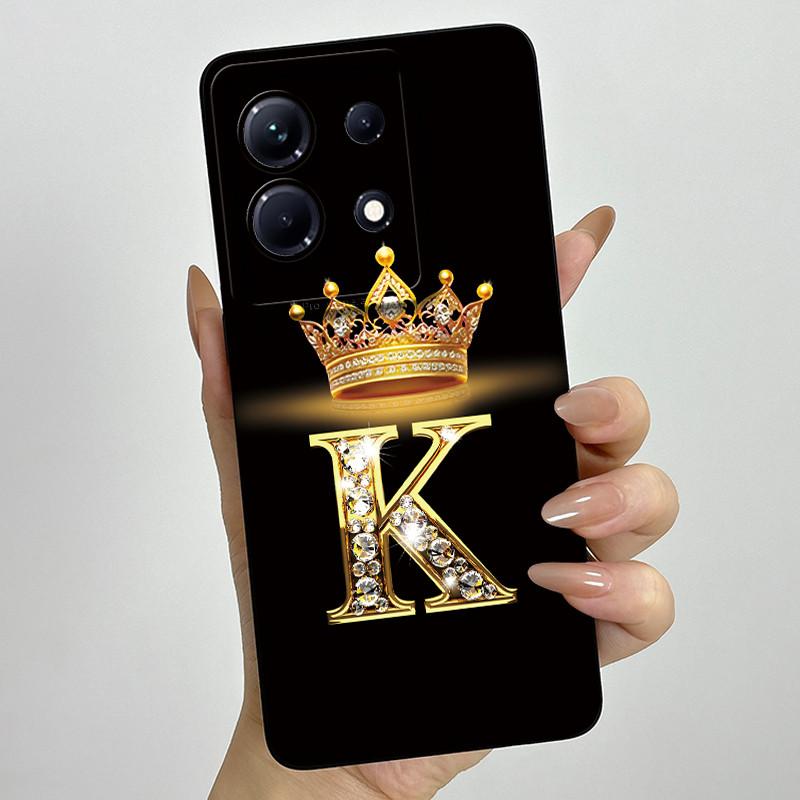 Dla Infinix Note 30 4G 5G Note30 Pro VIP 30i Modne Etui na Telefon z Inicjałami dla Pary Miękki Silikon TPU Osłona Ochronna na Obiektyw