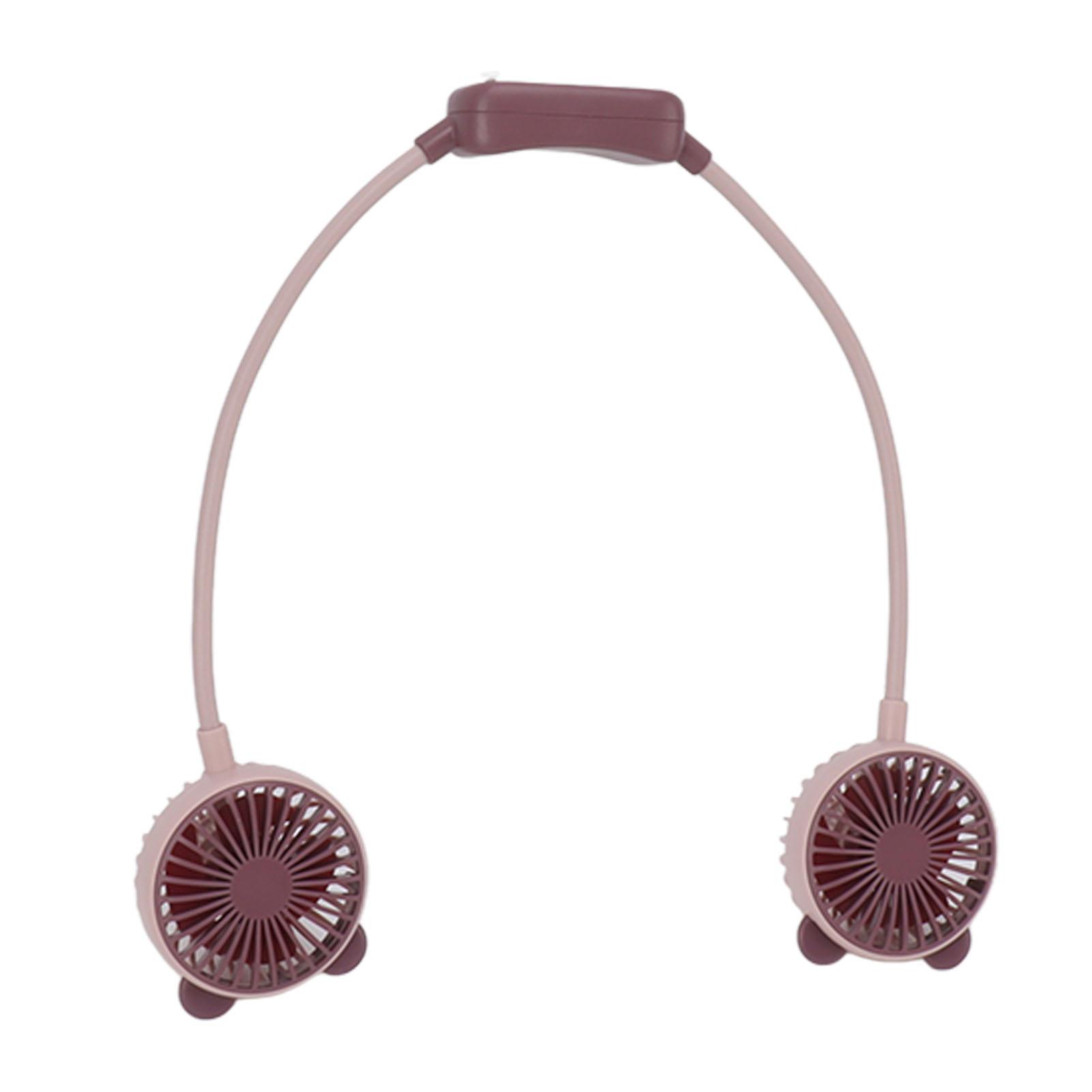 

Портативный шейный вентилятор с двумя головками, гибкий, носимый, USB-перезаряжаемый, мини-подвесной вентилятор свободные руки для