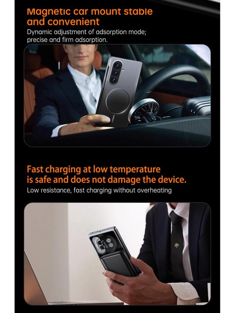 Samsung Z Fold7 Frosted Magnetic Case with Ring Holder – Skin-Feel Protective Cover