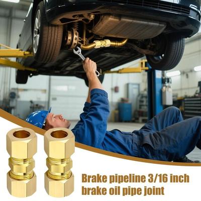 10 Pieces Auto Brake Hose Brass Fittings Repair Supplies Brake Oil Pipeline Connector For Sedan Car RV Vehicle Mechanic Garage