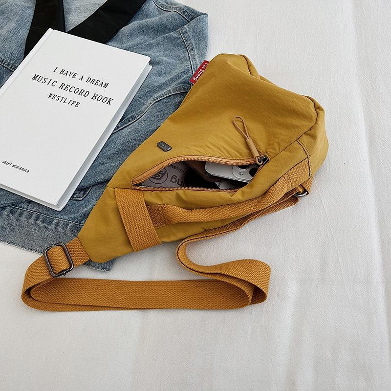 Simple Trendy Crossbody Bag Casual Versatile Sports Canvas Cycling Waist Bag