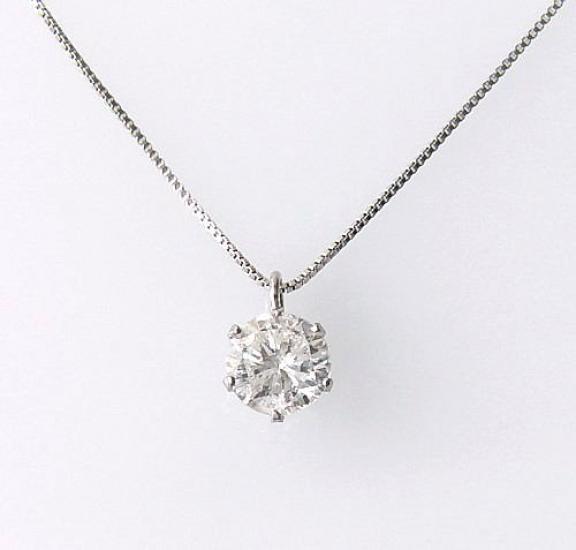 Box for You and Platinum Pt900 Diamond Necklace UP Pendant Single SI2 Grade G Color Front and Back Good [Jewelry Me] 0.20ct Cut/4084 [Birthstone