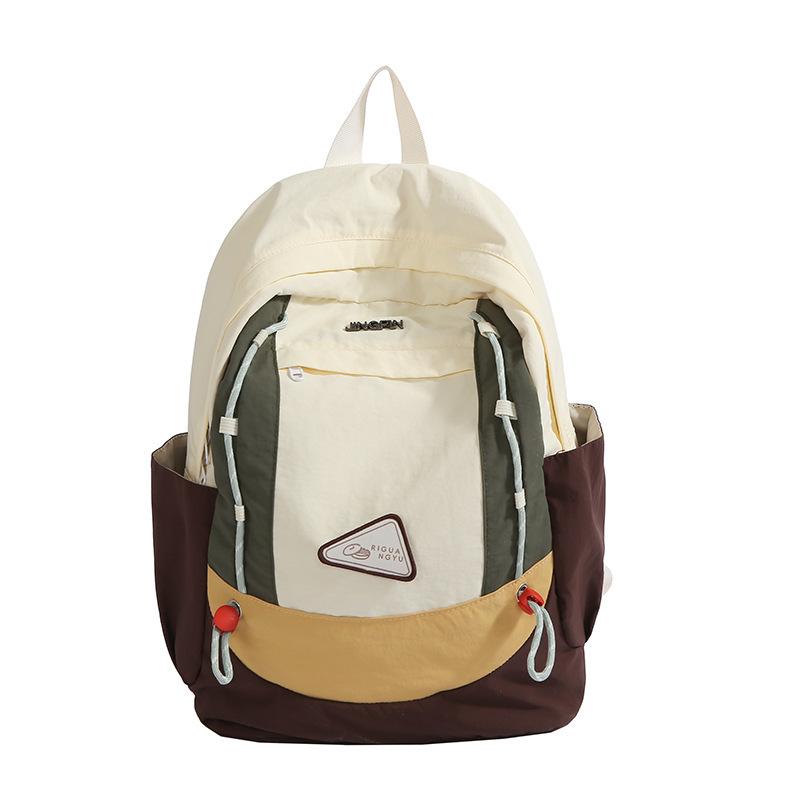 School Bag Female High Value Retro Trend High School Students Large Capacity Backpack Wide Shoulder Strap Primary School Students Lightweight Backpack