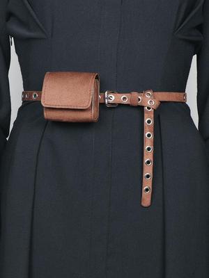 Korean Style Mini Leather Square Bag: Versatile Women's Waist Belt for Fashionable Outfits In 2024