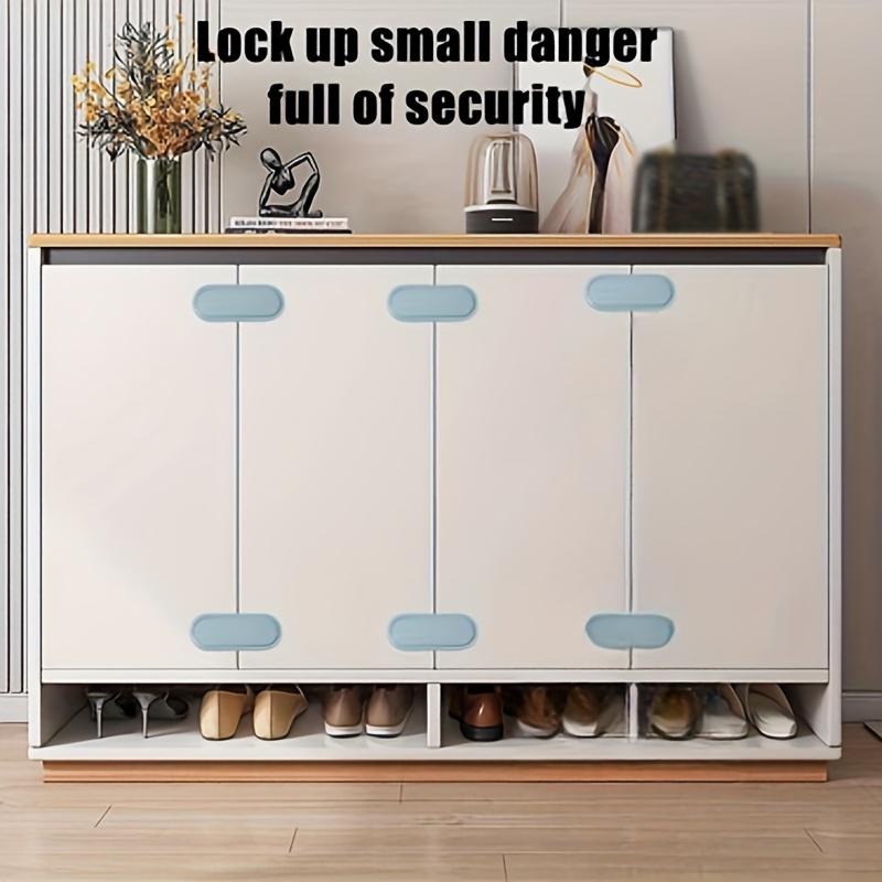 3pcs Anti-Pinch Safety Locks - Multifunctional Hand&Cabinet Door Locks for Refrigerator,Drawer Protection,Plastic,Refrigerator Locks,Protective Lock