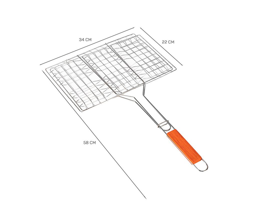 GRID MESH BASKET FOR GRILLING FISH E-6256