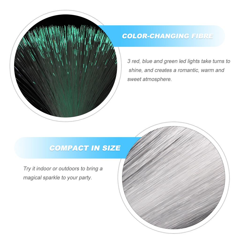 Colorful LED Color Changing Fiber Optic Lamp Battery Operated ABS Silver Base Indoor Outdoor Party Christmas