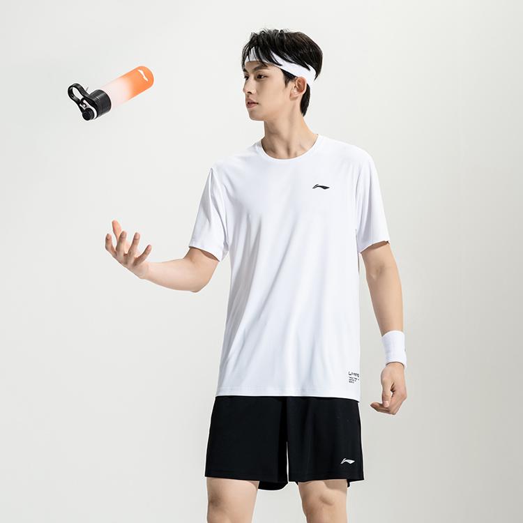 Li Ning American Vintage High Street Comfortable Fashion Simple Solid Color Loose Versatile Breathable Quick-Dry Shorts Casual Sports Suit AATV057-7