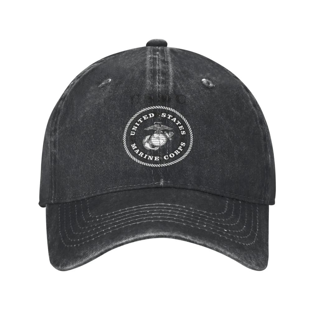 Militär US USMC Baseballkappen Lässig Used-Look Baumwolle Veteran Snapback Hut Unisex Outdoor Alle Jahreszeiten Reisen Weich