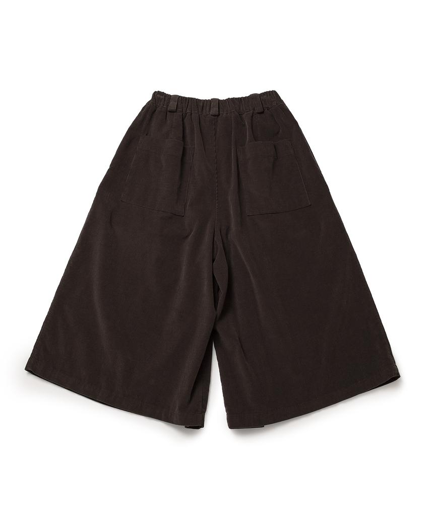 COTTON BELL Volume Pleated Corduroy Pants - Brown