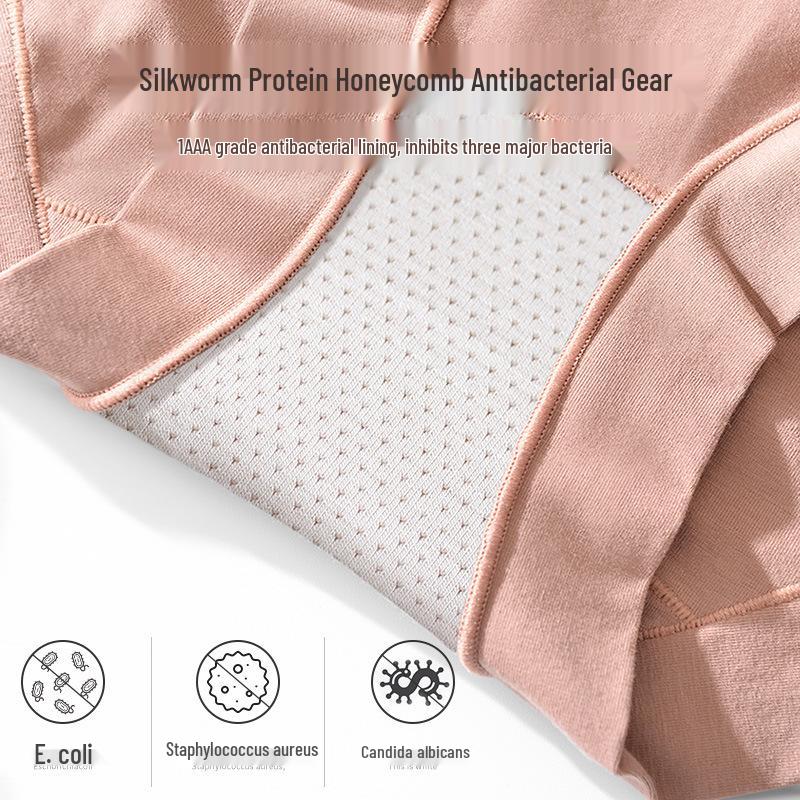 60er-Pack gekämmte Baumwolle High-Waist Übergröße Damen Antibakteriell Atmungsaktiv Bauchkontrollslips
