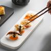 High-End Restaurant Sushi Plate Specialty Plate Ceramic Long Plate Japanese Dish Pastry Plate Dessert Tray