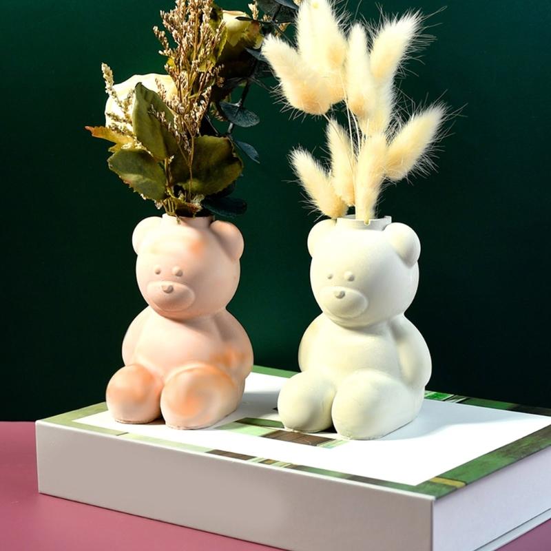 Flexible Silikonform Zement Tonformen Gips Blumentopfform zum Basteln Bärenform Blumentöpfe oder Stifthalter