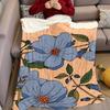 Blue Flower Polka Dot Pattern Flannel Blanket Warm Soft Halloween Christmas Couch Warm Cozy Decorative Decor Gift for All Season