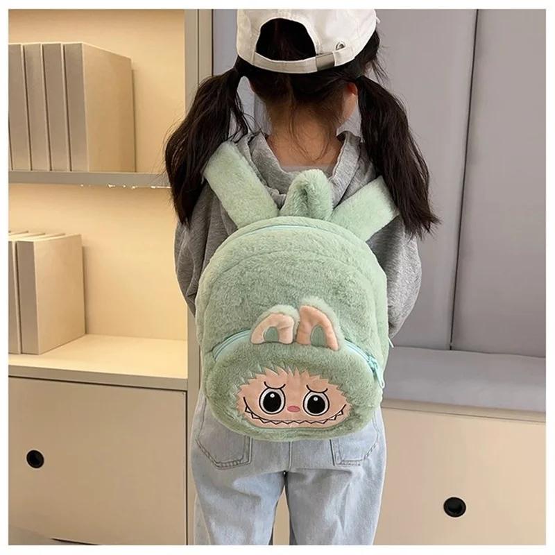 1Pc Cartoon Figure Labubu Backpack Bags Children School Bags Kawaii Labubu Bag Zimomo Schoolbag Girls Boys Outdoors Storage Bag Gift
