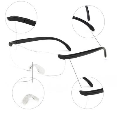 250 Degrees Magnifying Presbyopic Glasses Eyewear Reading 160% Magnification To See More and Better Magnifier Portable