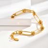 Vnox Stainless Steel Stackable Chain Bracelets, Classic Gold Color Never Fade Link Bracelet, Daily Causal Wear