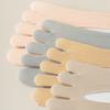 5 Pairs Women's Toe Separated Invisible Socks Breathable Cotton Silicone Grip Antislip Low Cut No Show Design Hosiery