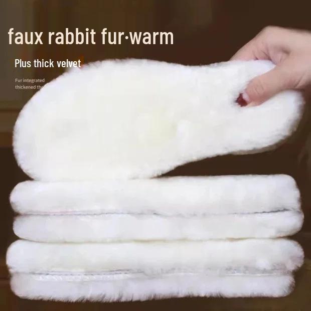 Winter Cold-Resistant Thick Wool Insoles, -40°C, Fur-Integrated, Harbin Snow Town Travel Essential