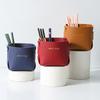 Nordic Makeup Leather Storage Pen Holder, Foldable Desktop Miscellaneous Items, Air Conditioning Remote Control Storage Bucket