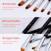 9pcs Professional Artist Paint Brushes Set Black Long Wooden Handle Nylon Hair Paintbrush for