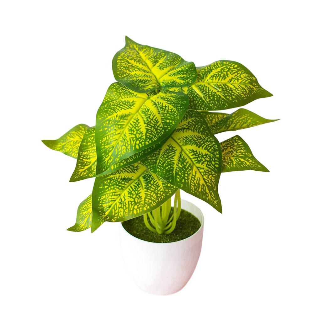 Yellow Potted Plant Brown Fake Plant Flowers Floral Décor