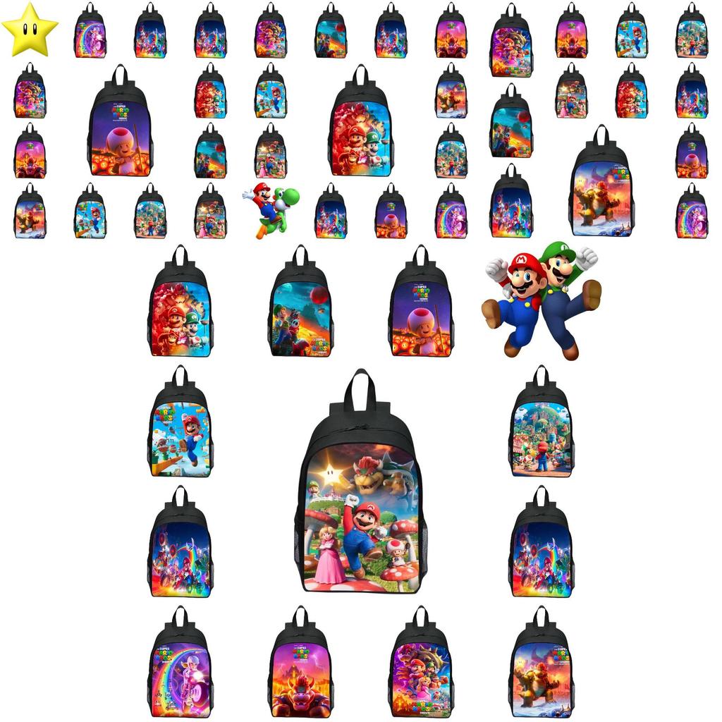 Super Mario Children's Backpack 16-inch Cute And Functional Oxford Fabric Custom Design