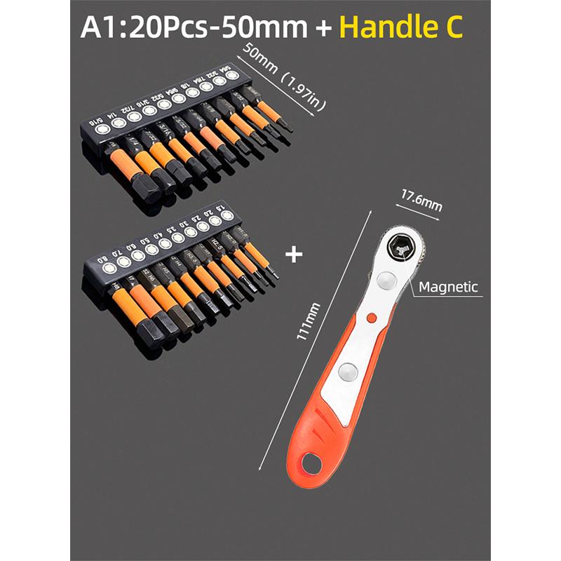 50/100mm Sechskant Schraubendreher Bit Set Metrisch Zoll Magnetisch S2 1/4" Sechskant Inbusschlüssel Bohrer Ratsche Handwerkzeuge