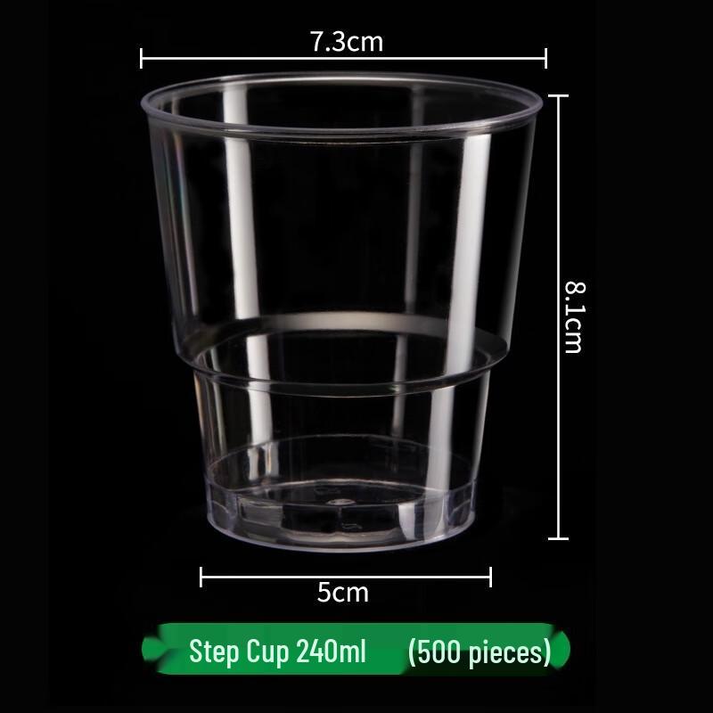 JingJingRS 240ml Thickened Clear Disposable Plastic Cups