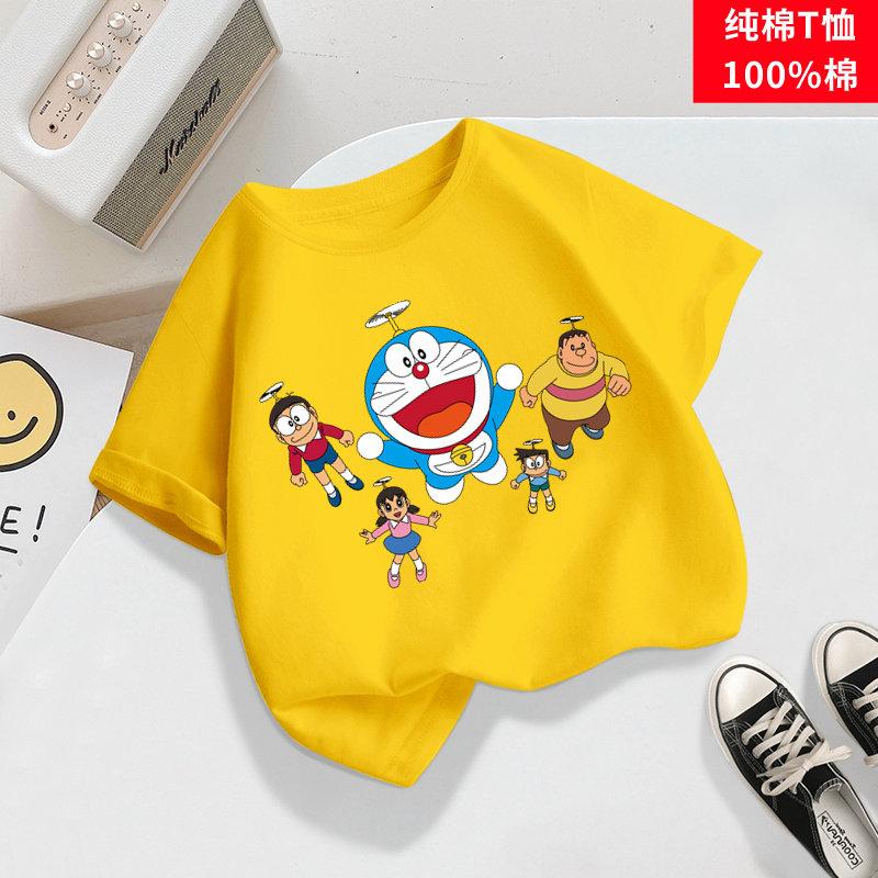 Doll Cat Childrens Clothing  Boys and Girls ShortSleeved TShirt with Ding Dong Cat Print  Stylish HalfSleeved for Children