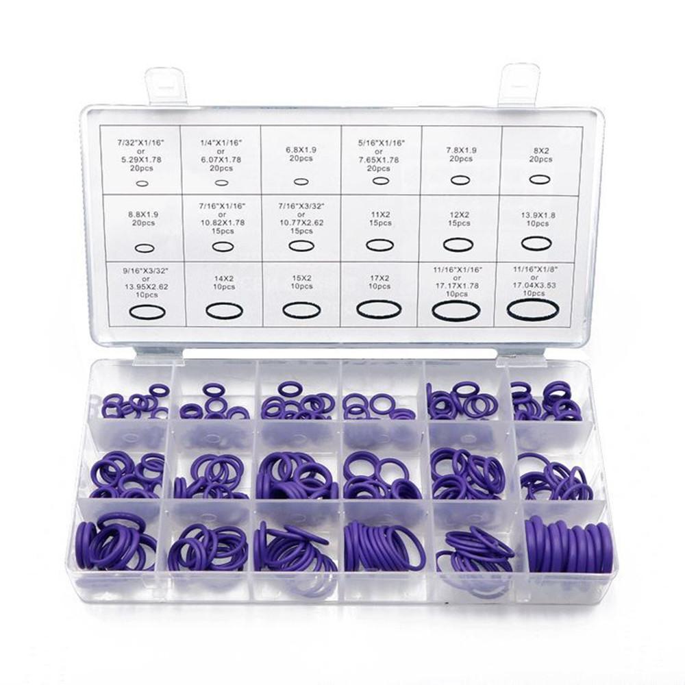 270Pcs Car Air Conditioning Compressor Seal Sleeve Nitrile Rubber O-ring Ring Rubber Repair Waterproof Gasket Wear Resistance
