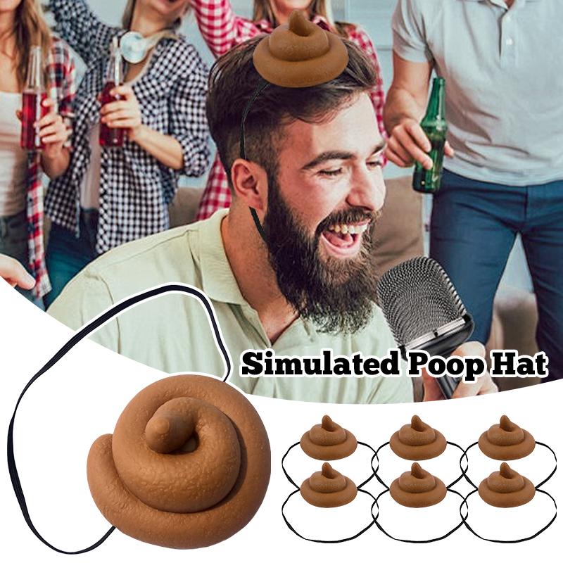 10pcs Funny Simulation Poop Hat Cute Headwear for Kids Novelty Christmas Halloween Party Hat Dress-up Cosplay Accessories Props