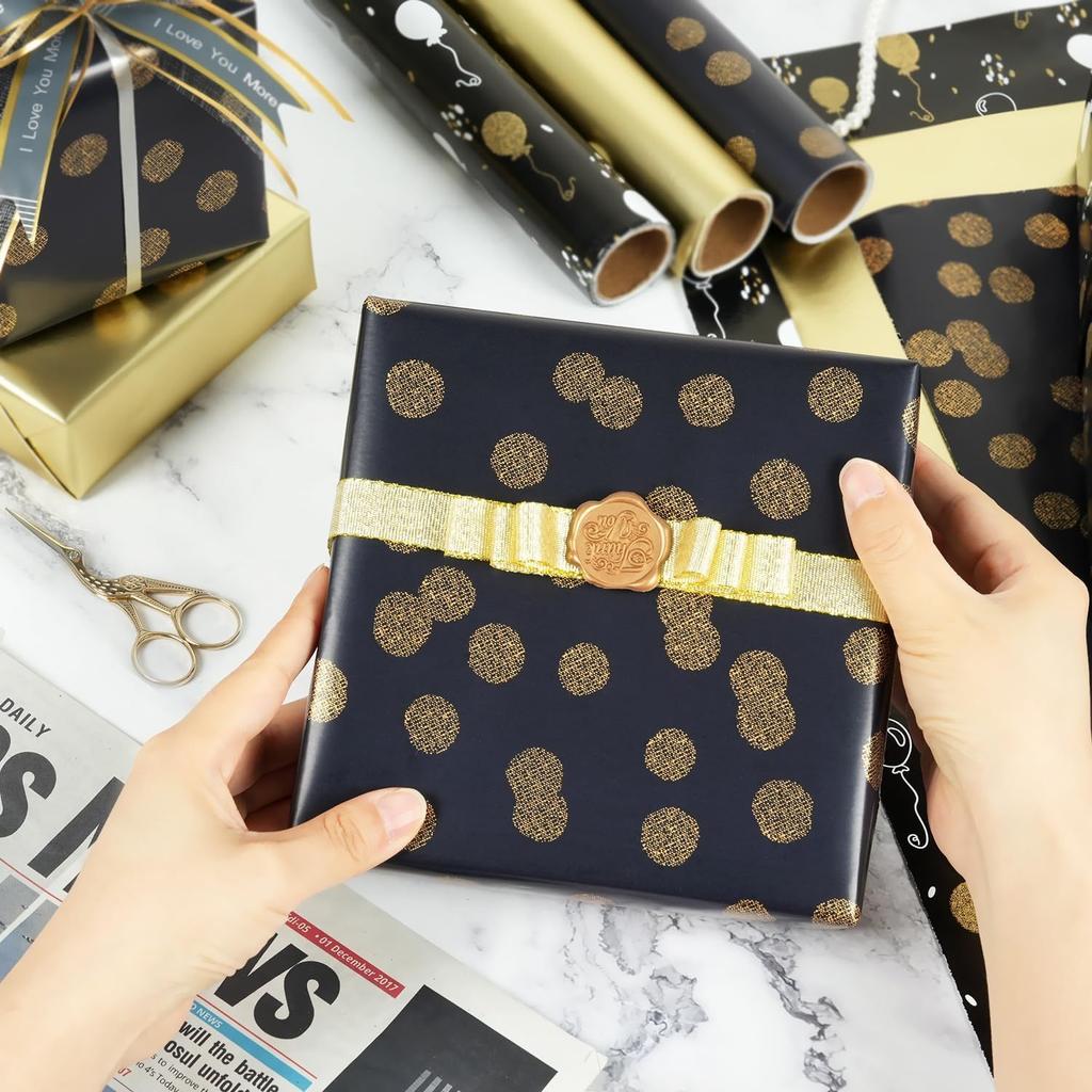 1pc Mini Birthday Wrapping Paper Roll, 43×300cm Polka Dot Gift Wrap for Birthdays, Festivals & Parties