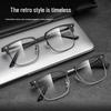 Men's TR90 Ultralight Browline Semi-Rimless Eyeglasses Frame with Anti-Blue Light, Suitable for Prescription Lenses